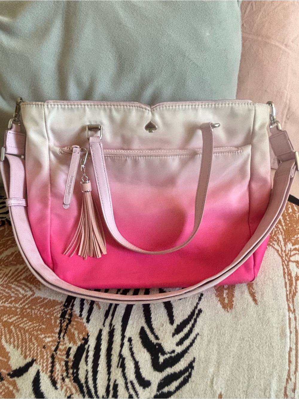 kate spade Pink Ombre Tote with Tassel Accent